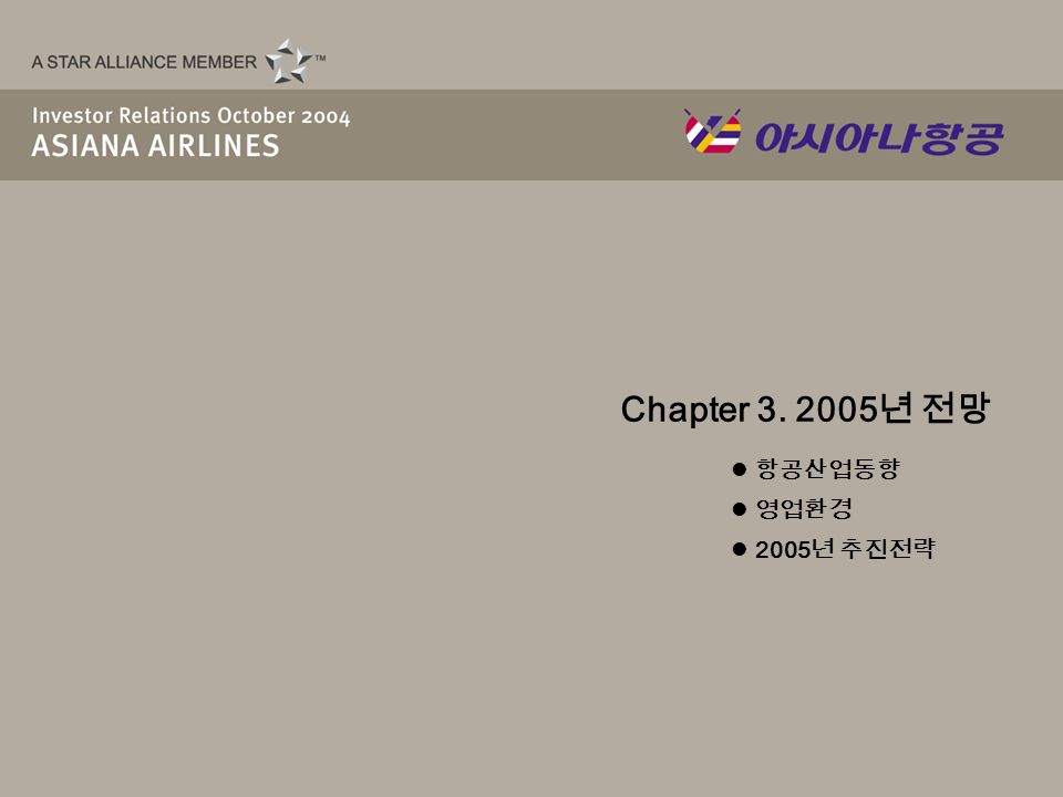 Chapter 년 전망 항공산업동향 영업환경 2005 년 추진전략