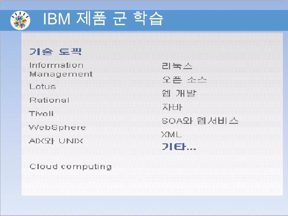 IBM 제품 군 학습