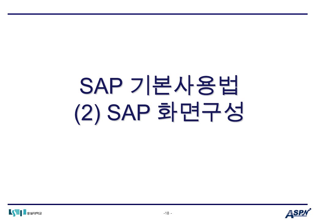 -18 - SAP 기본사용법 (2) SAP 화면구성