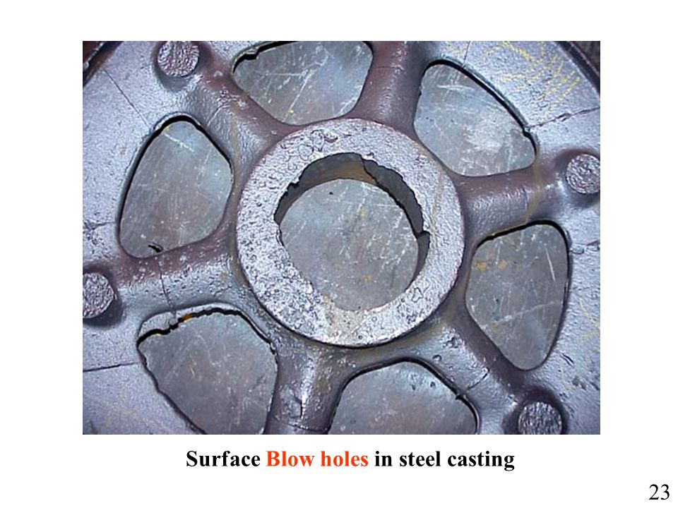 Surface Blow holes in steel casting 23