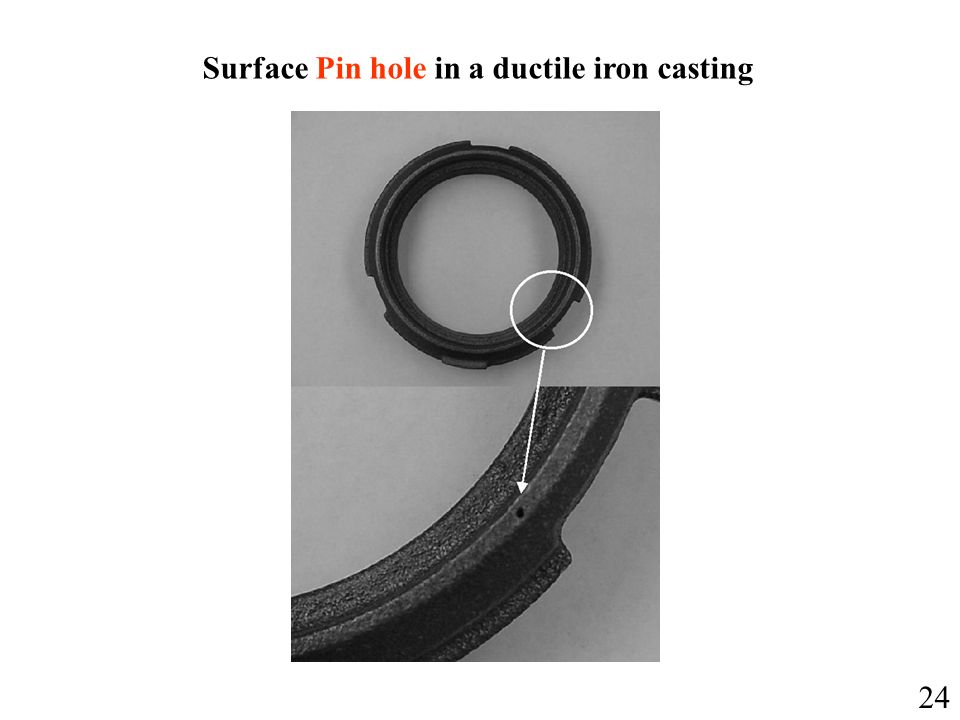 Surface Pin hole in a ductile iron casting 24