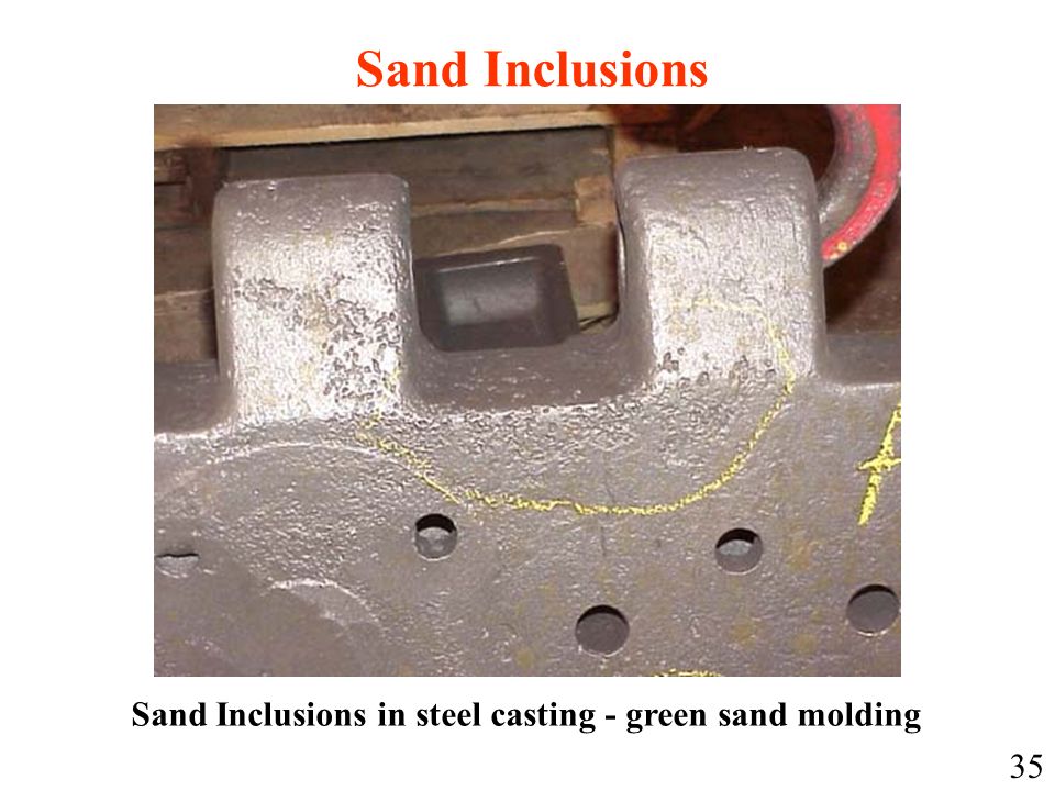 Sand Inclusions Sand Inclusions in steel casting - green sand molding 35