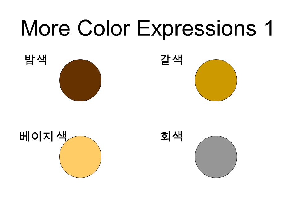 More Color Expressions 1 밤색갈색 베이지 색회색